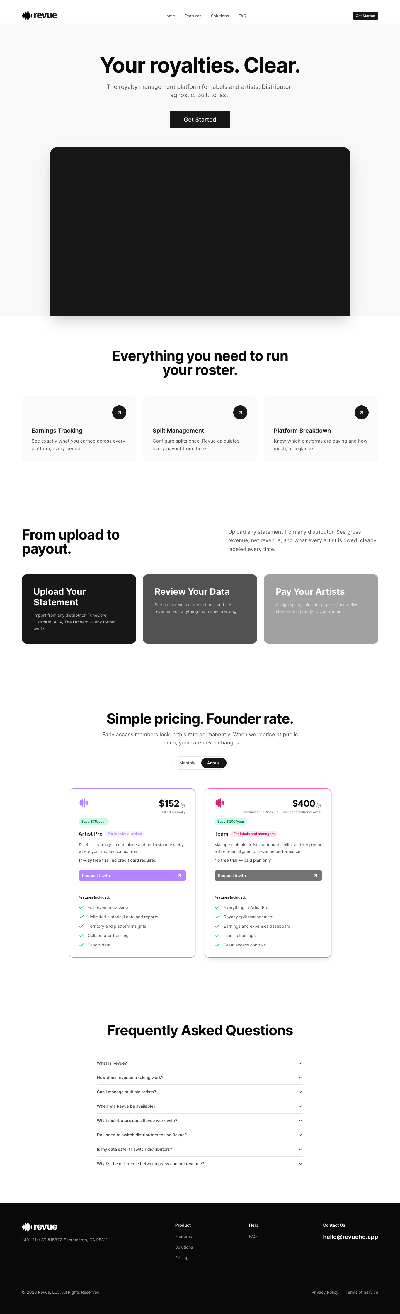 Revue Branding & Landing Page